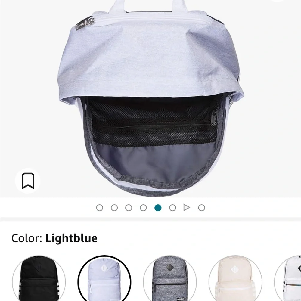 adidas Classic 3S Backpack, Pink Tint/White, One Size - light pink